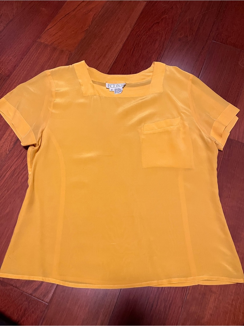 Vintage Silk Top in Golden Yellow
